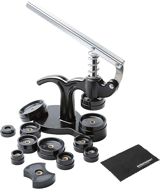 Watch Back Press, 14PCS Watch Press Set, 18mm to 50mm Watch Press Tool, Eventronic Watch Repair Kit (Black)