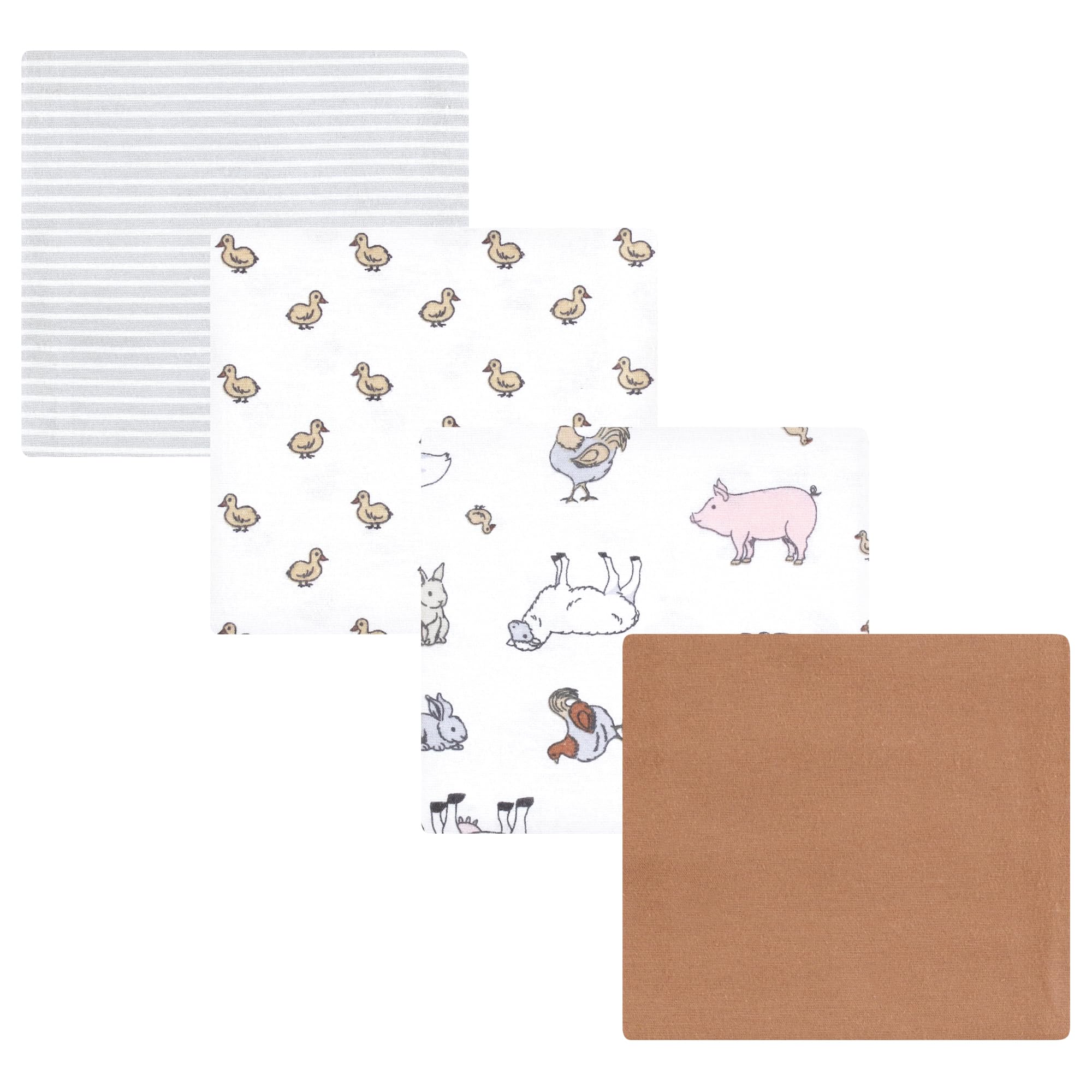 Luvable Friends Little Treasure Flannel Receiving Blankets 4pk