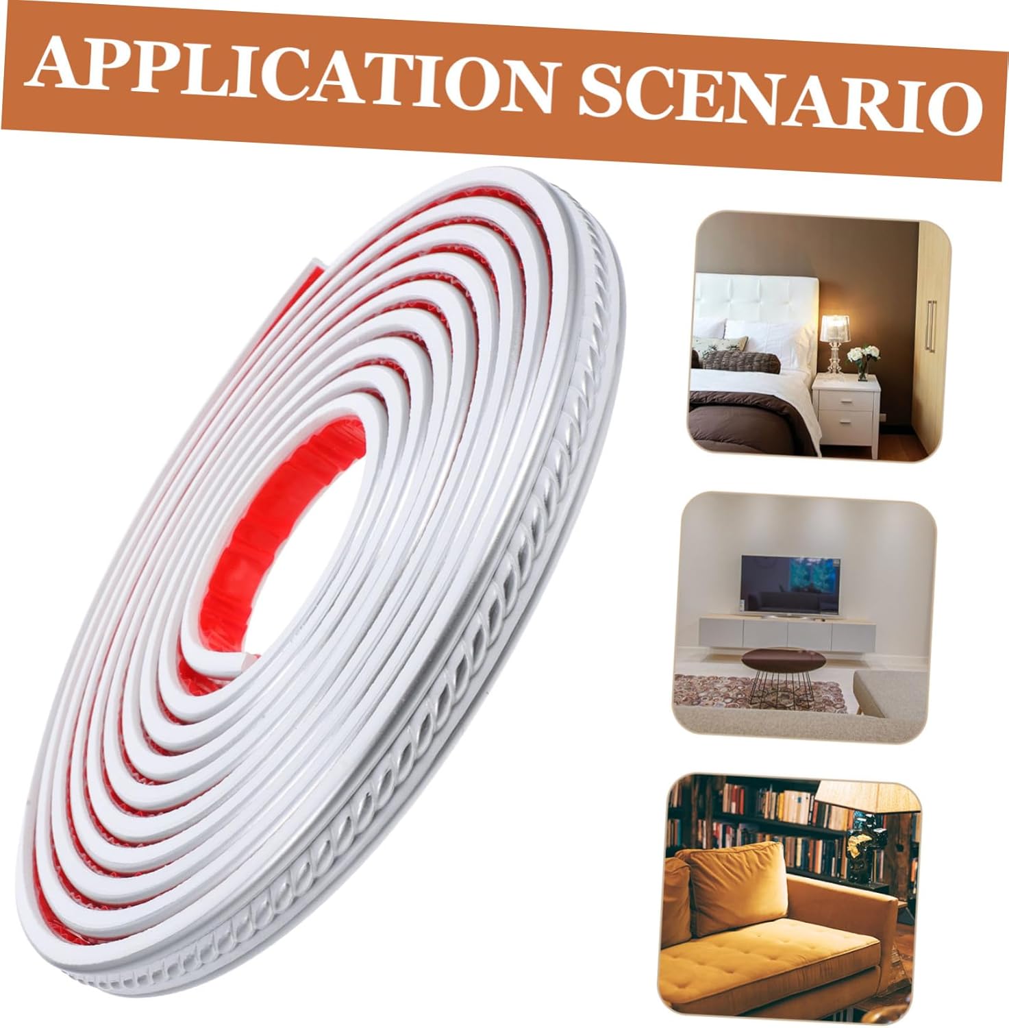 Self-Adhesive Decorative Molding Trim 2cm Silver Peel and Stick Crown Molding Flexible Wall Protector for Home Decoration 5m Length