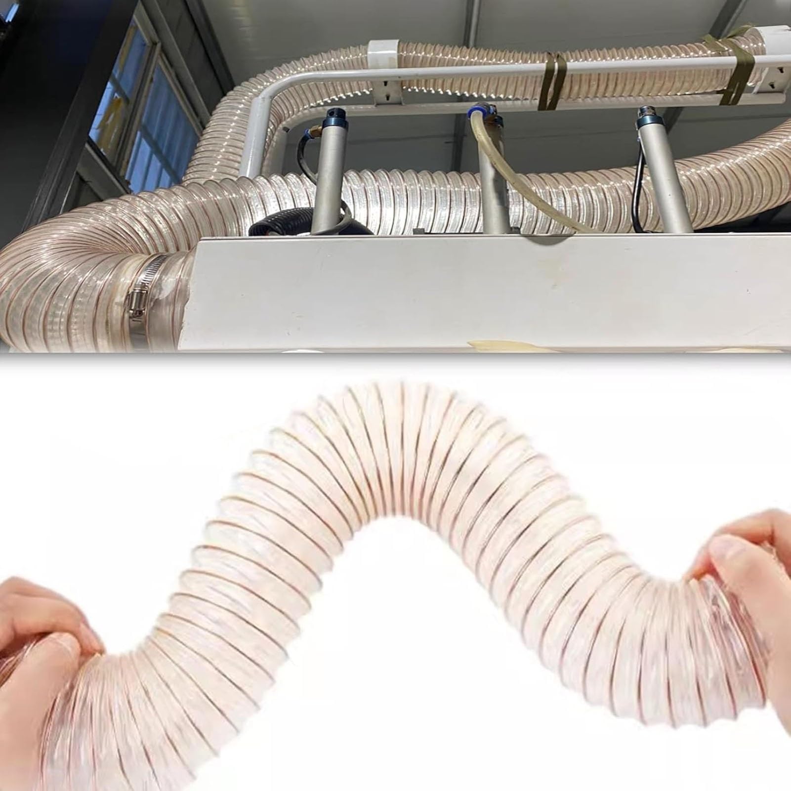 Manguera de Recolección de Polvo de PU de Alta Resistencia, 3,3/6,5/16,4/32,8 Pies, Resistente A Perforaciones para Sistemas de Aspiración de Carpintería, Diámetro Interior 180 Mm/7,1 Pulgad