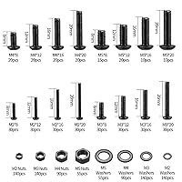 Vista 2 de Juego de 1225 tornillos de cabeza hexagonal M2 M3 M4 M5, tornillos de cabeza de zócalo de botón hexagonal, tornillos, tuercas, arandelas planas