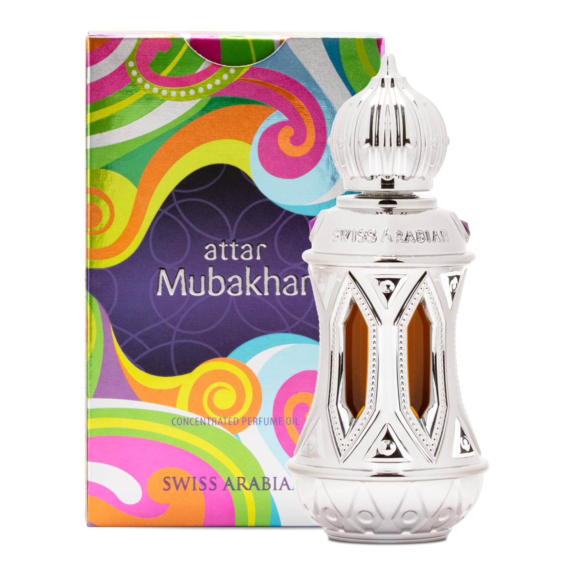 Swiss Arabian Attar Mubakhar Concentrated Perfume Oil, 20ml, Premium Quality Perfume Oil, Men and Women’s Fragrance, Leather, Gourmand, Woody, Luxurious Blend Perfumes for Men and Women​