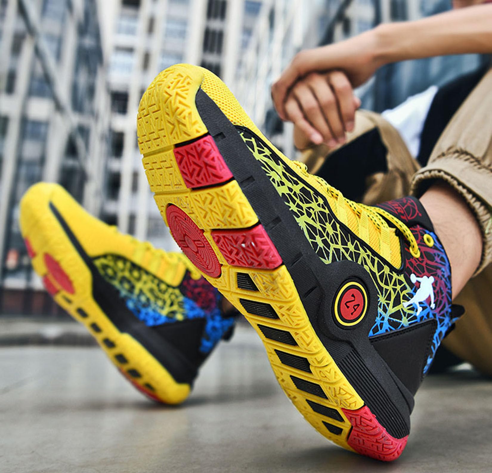 Chłopięce Buty Do Koszykówki Męskie Buty Sportowe Dziewczęce Miękkie I Oddychające Wewnętrzne Buty Sportowe Outdoor Buty Do Biegania(33 EU, Z02)
