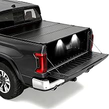Hard Tri-Fold Tonneau Cover 5FT for 2005-2026 Nissan Frontier Short Bed | Pickup Truck Bed Covers with LED Light, Heavy-Duty Aluminum, Weatherproof, No-Drill Clamp