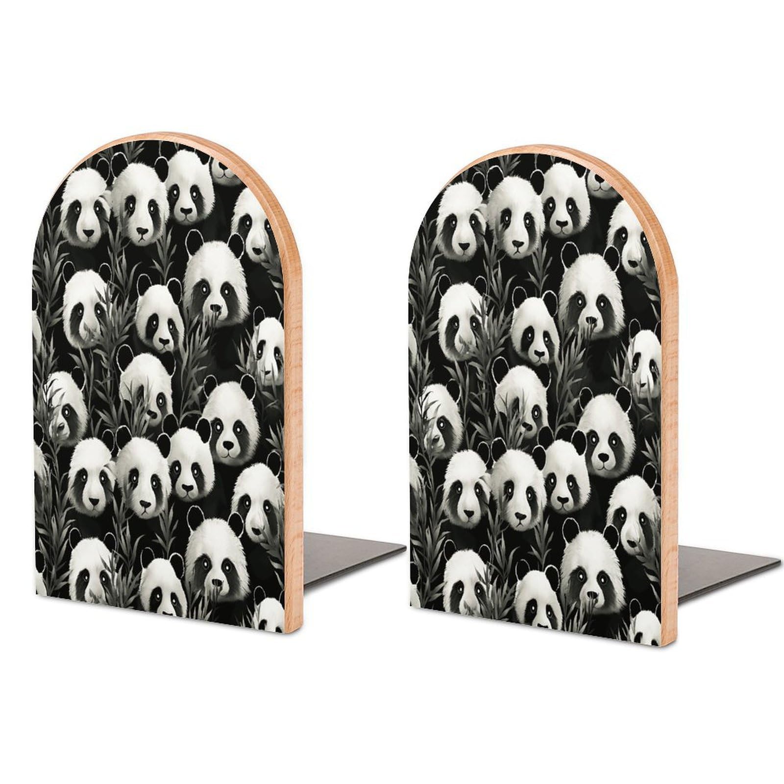 Sujetalibros de madera Panda Graphic para decorar estantes de salones y zonas de estudio