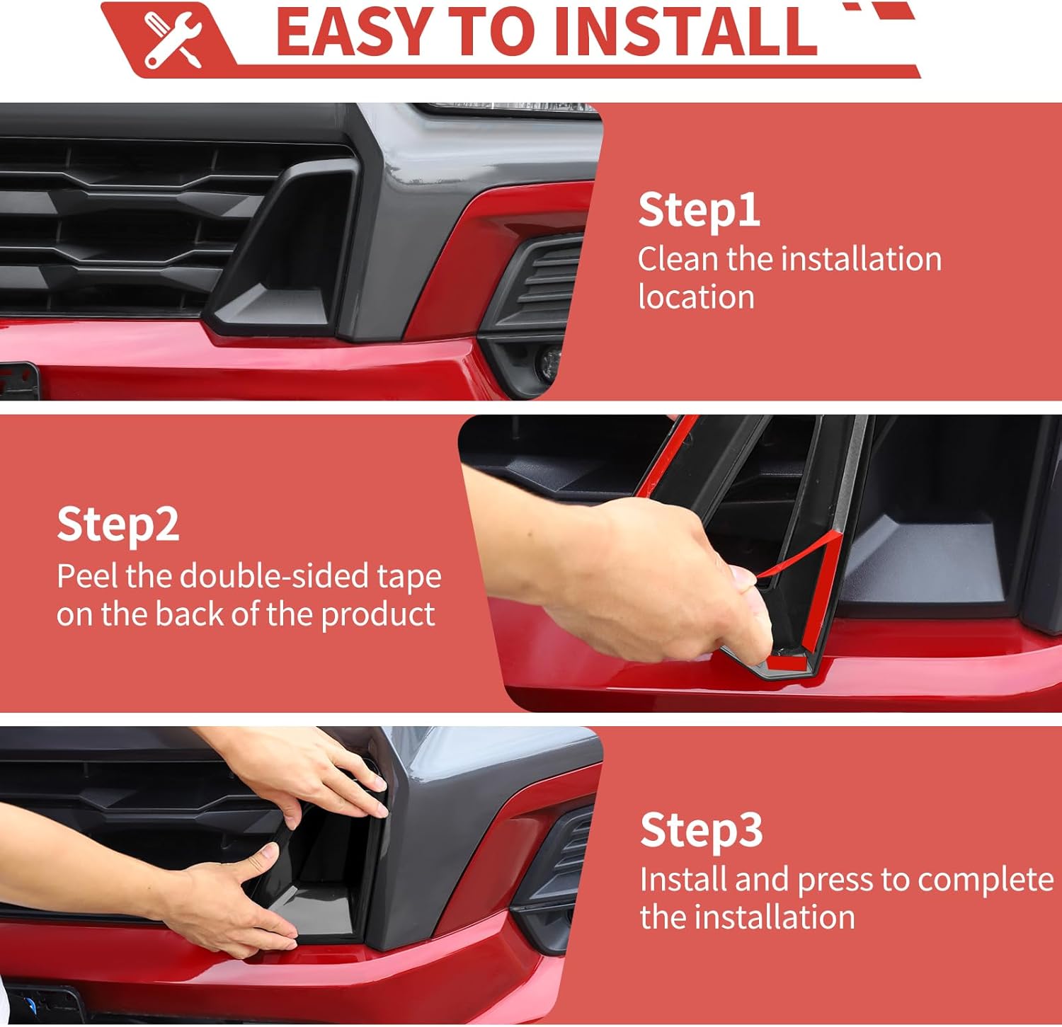 Front Side Bumper Grille Air Outlet Cover fit for Chevy Colorado 2024+ Front Grill Vent Insert Cover Exterior Accessories,Black