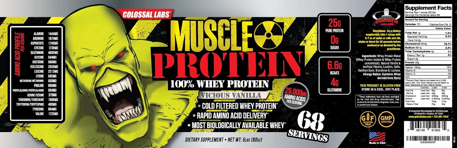 Colossal Labs 100% Whey Protein Powder Isolate/Blend