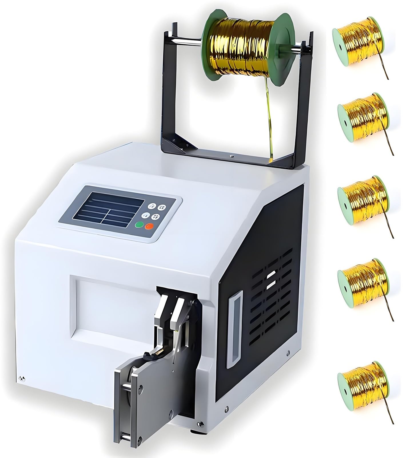 Aserzenith 1 Automatic Twist Tie Machine,Gold Wire Sealing Bundling Machine,Bundling Diameter 0.9-.8In,Food Twist Tying Machine W/ 5 Roll Twist Ties