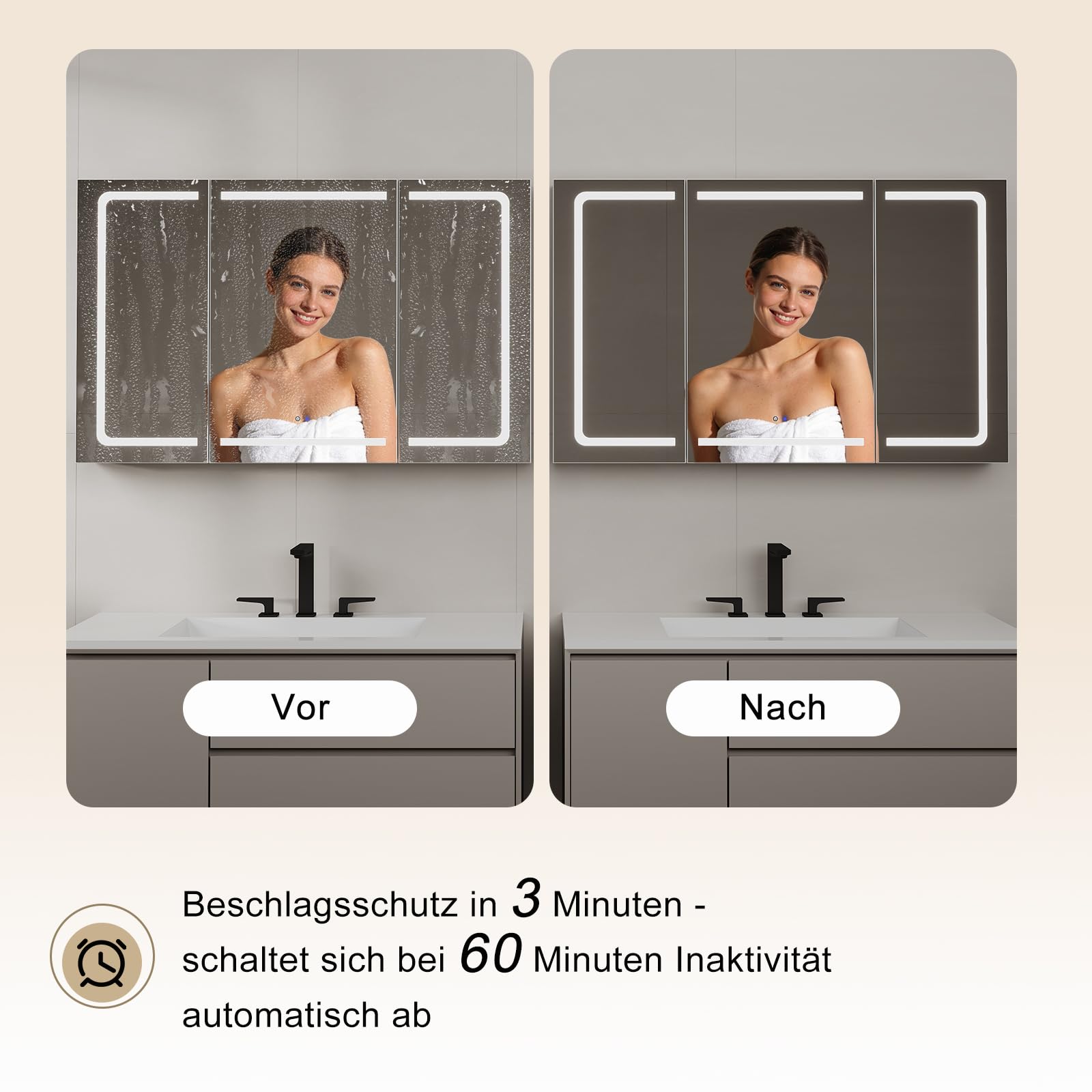 TRIUMPHKEY Spiegelschrank Bad mit Beleuchtung, 120x75cm, 3-teiliges Faltdesign, LED-Licht dimmbar, Sanftschließende Scharniere, Anti-Beschlag, Integrierte Steckdosen & USB, 5 Ebenen Stauraum