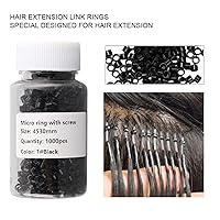 Vista 3 de Anillo de extensión de cabello, 1000 piezas de aluminio con microenlaces, anillos de perlas de tornillo pequeños microenlaces kit de extensiones