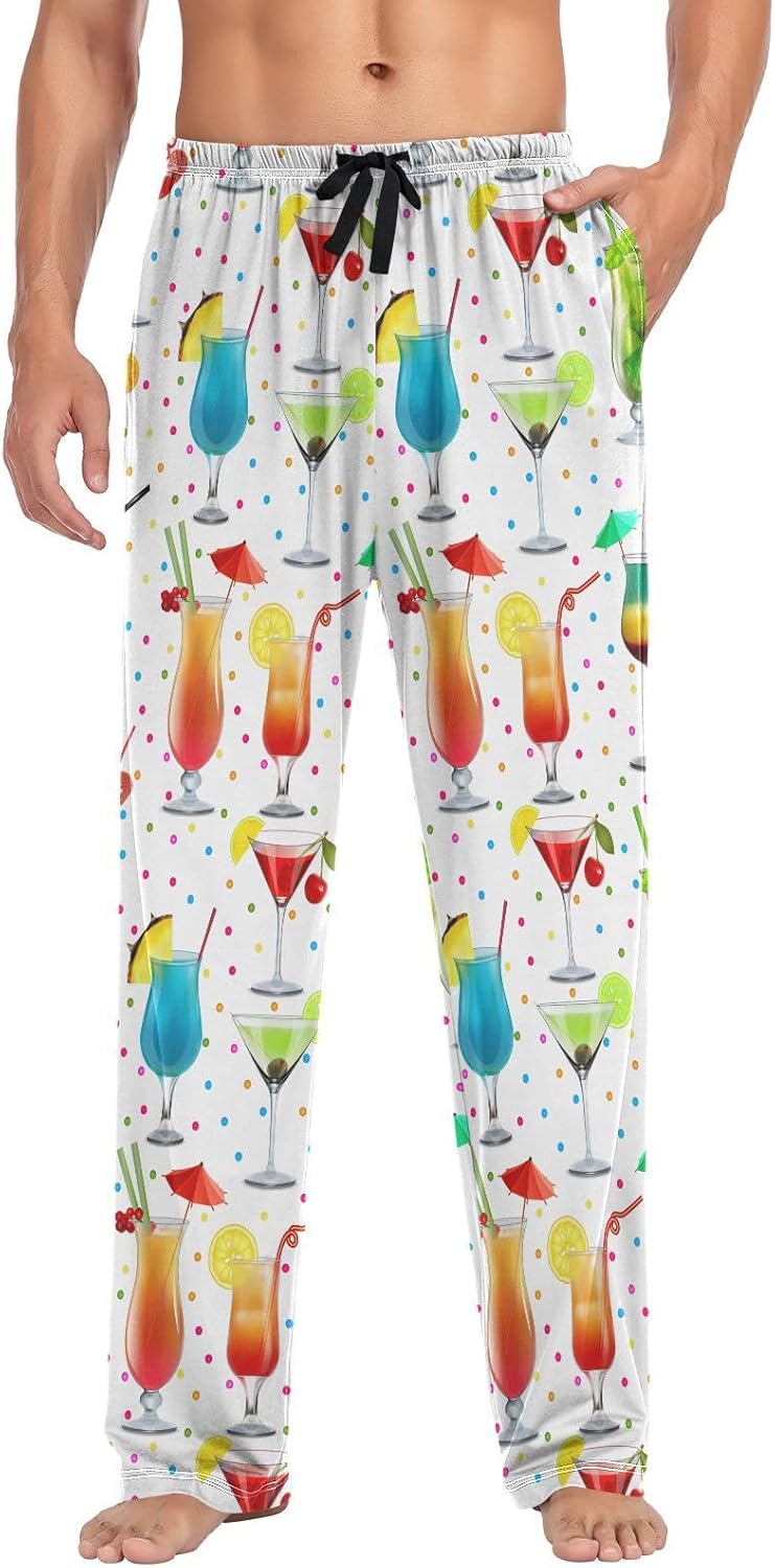 vvfelixl Mens Pajama Pants Alcoholic Cocktail Fruit Men's Pajama Bottoms Sleep Lounge Pj Pants for Men S-XXL - Image 2