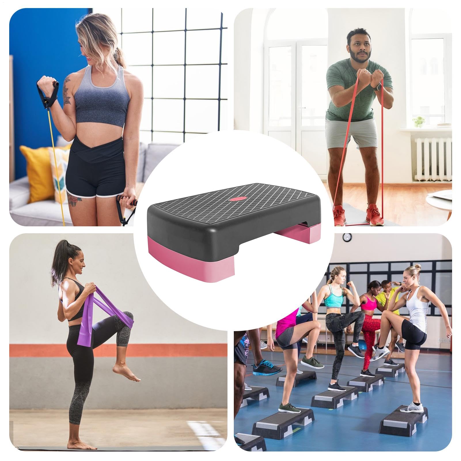 Step Aerobico Regolabile - Piattaforma Da 45 Cm Antiscivolo Per Allenamento | Pedana Step Fitness Per Palestra Domestica, Cardio, Aerobica, Perdita Peso Ed Esercizi Interni