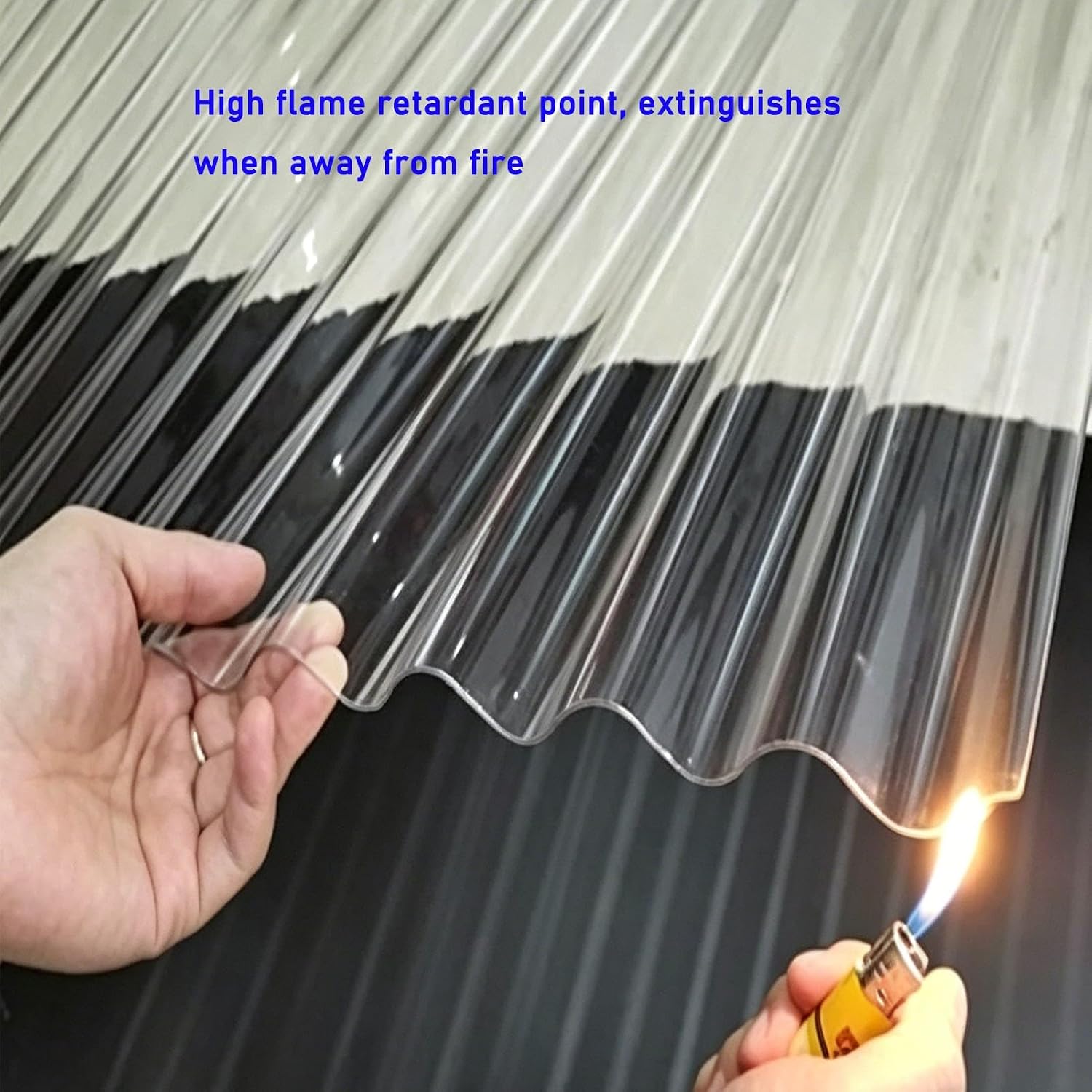 UV-Resistant Transparent Polycarbonate Corrugated Roofing Sheet - 78.74"x33.07"x1mm, Ideal for Greenhouses, Outdoor Canopies, Carports, and Sound Insulation