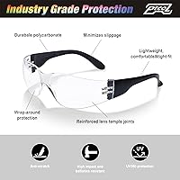 Vista 4 de Paquete de 28 Gafas de Seguridad con Montura NEGRA (Paquete a Granel de 24+4) Unisex Transparentes Antirayones Gafas Protectoras Resistentes a