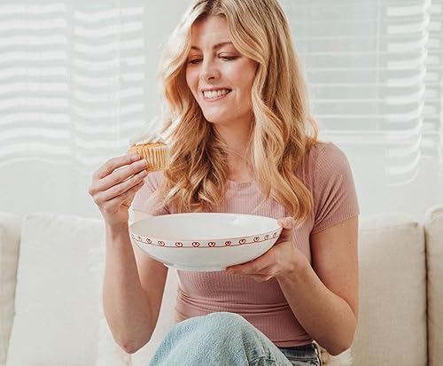 Miniatura 6 de Toynk Sanrio Hello Kitty Love - Cuenco grande de cerámica de 9 pulgadas para servir pasta, ensalada, cereales