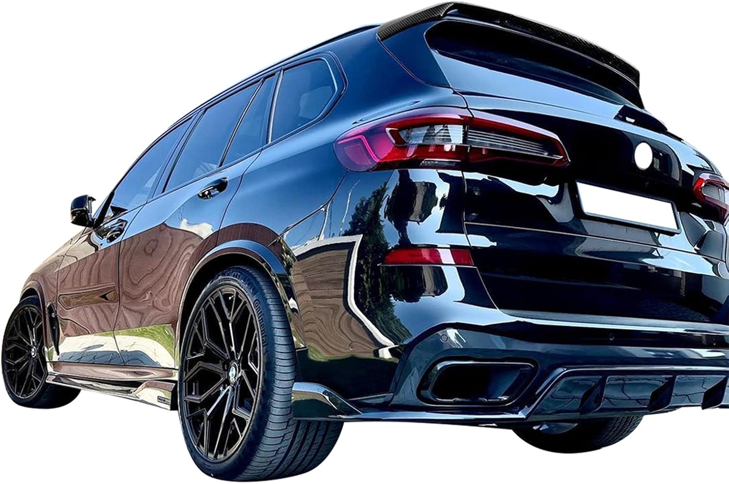 FREEMOTOR802 Rear Window Roof Spoiler Wing, Fit for 2019-2025 BMW G05 X5 Excluding X5M (M Competition), HM Style Carbon Fiber Print ABS Plastic Racing Windshield Lip Spoiler Visor Deflector