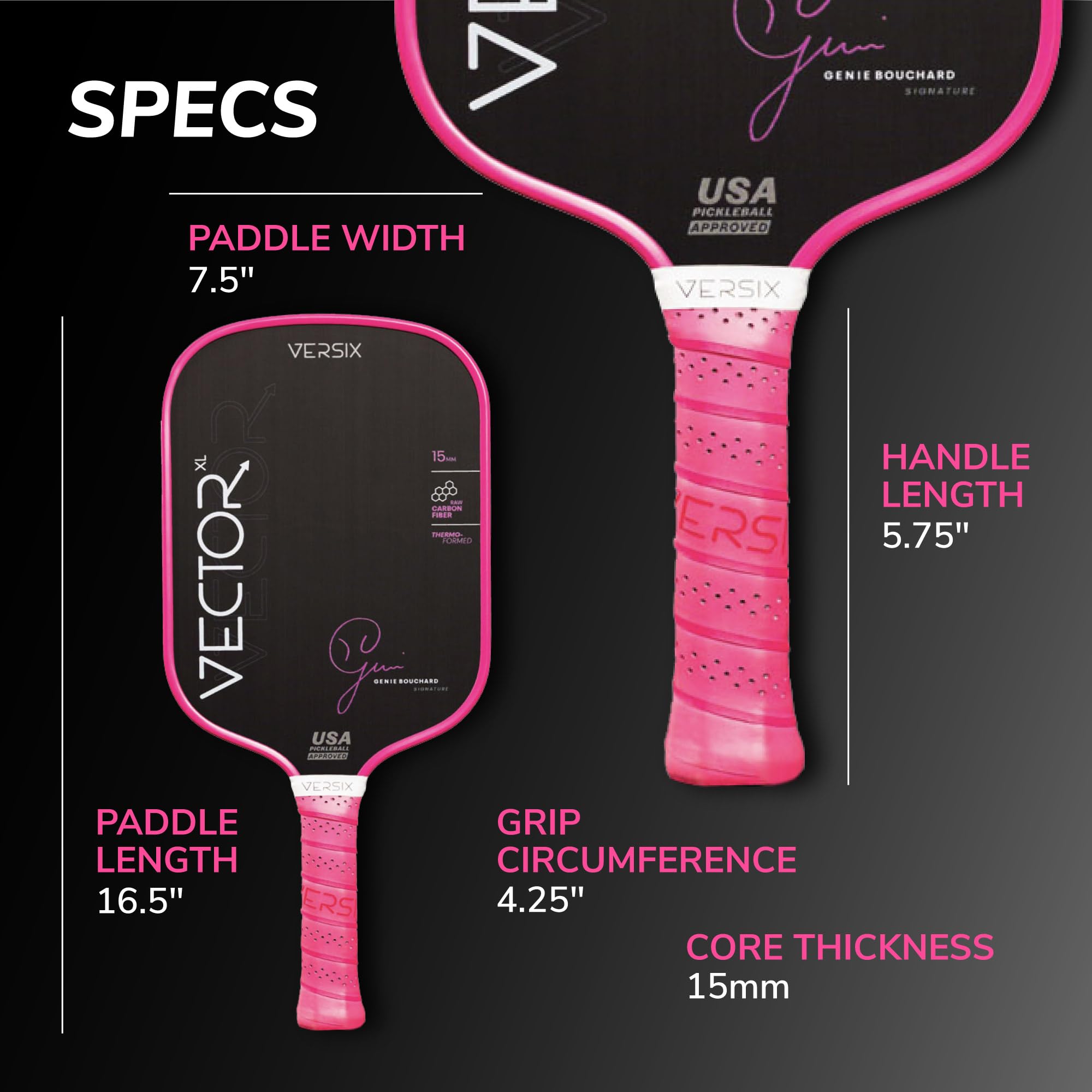 Versix Vector Xl Genie Bouchard Signature Pickleball Paleta, | Meses