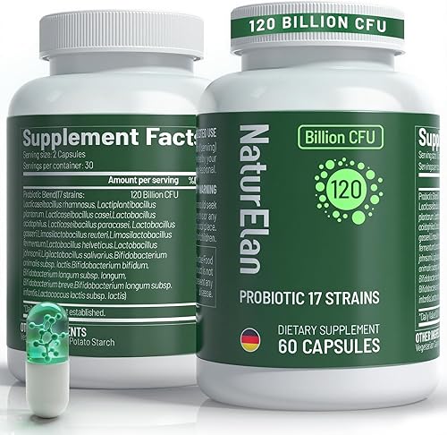 Probióticos para mujeres y hombres, 120 mil millones de UFC, 17 potentes cepas para la salud intestinal, inmunidad y alivio rápido de la hinchazón,