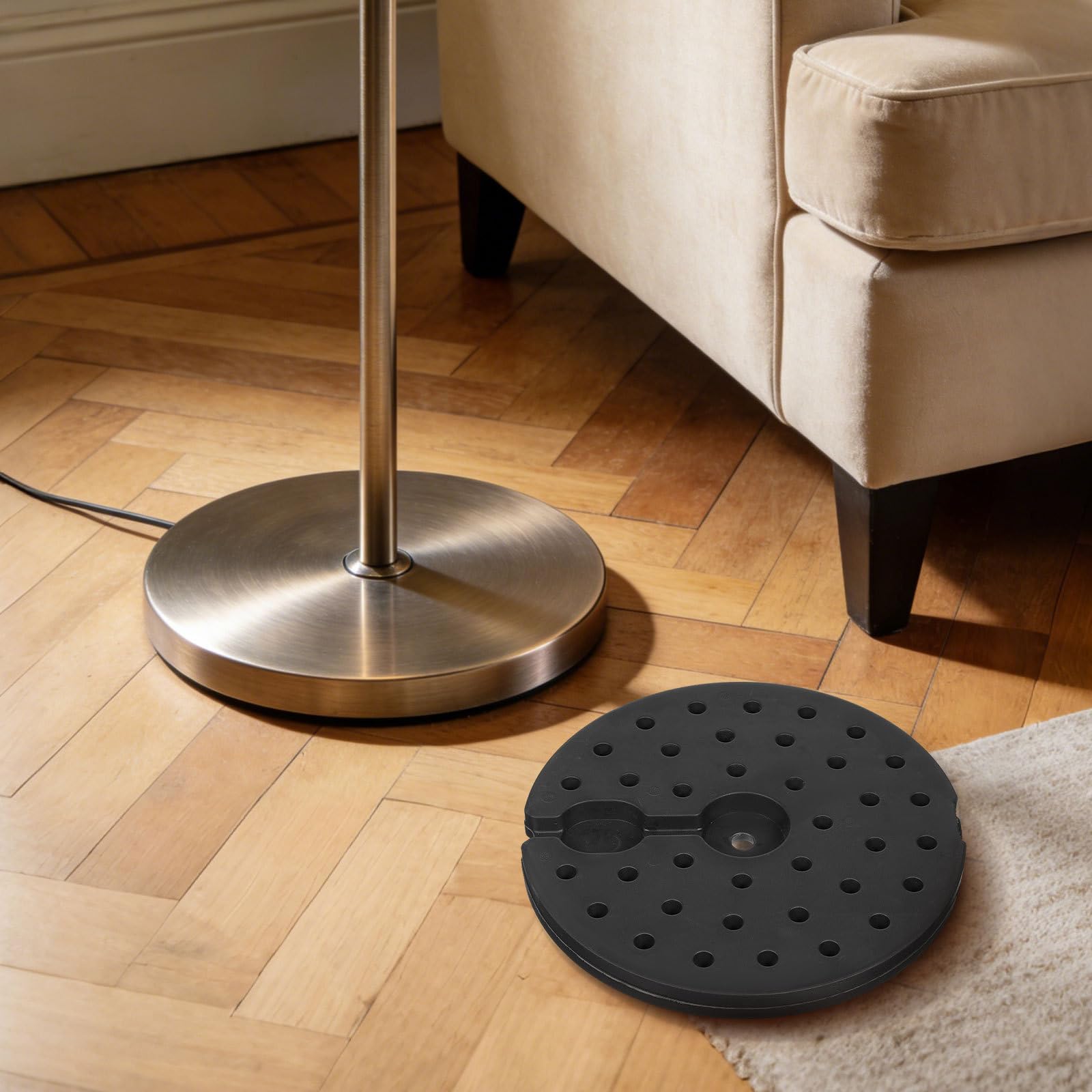 MERRYHAPY Base Lestée pour Lampadaire en Fer 27 Cm X 2,2 Cm Surface Lisse, Accessoire Stabilisateur pour Usage Bureau et Salon