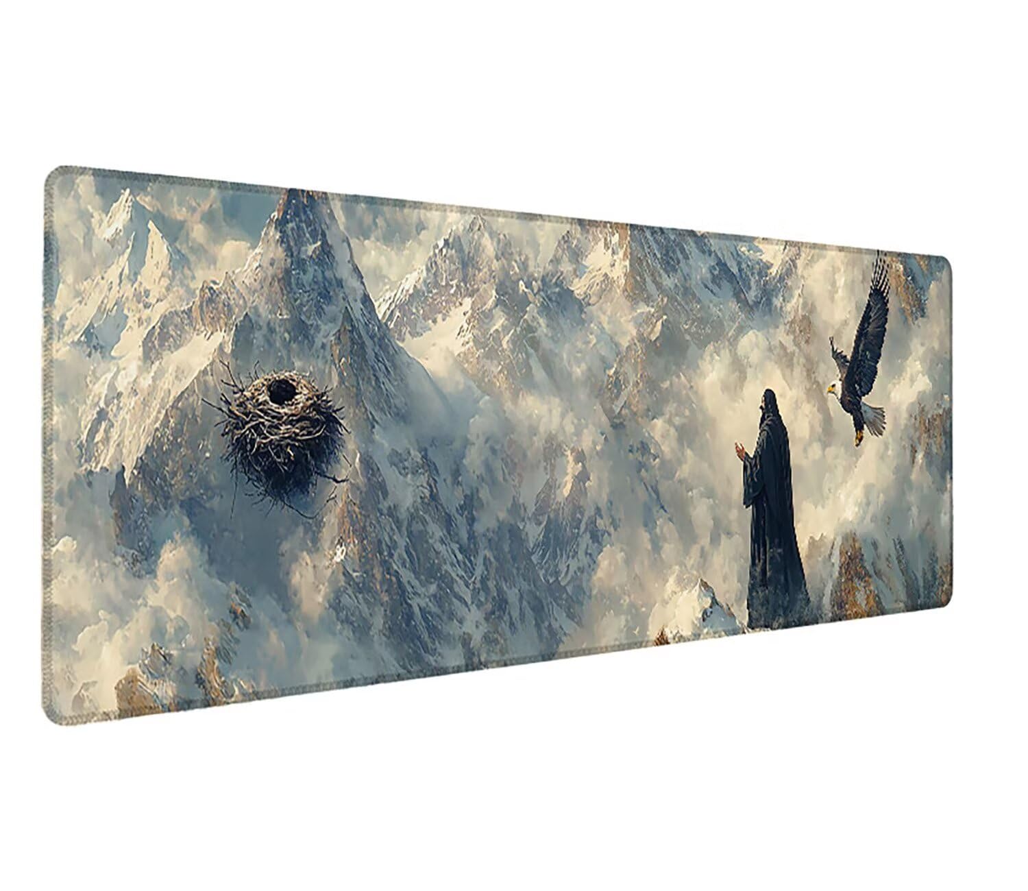 Podkładka pod mysz do gier XXL w dolinie krajobrazu, mata na biurko XXL - 1400 x 600 x 3 mm - pod ręką biurko, podkładka pod mysz dla graczy antypoślizgowa gumowa podkładka zszyte krawędzie, dla