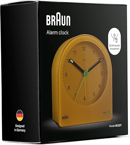 Miniatura 4 de Braun Reloj despertador analógico clásico con repetición y retroiluminación continua, movimiento de cuarzo silencioso, esfera fácil de leer, alarma