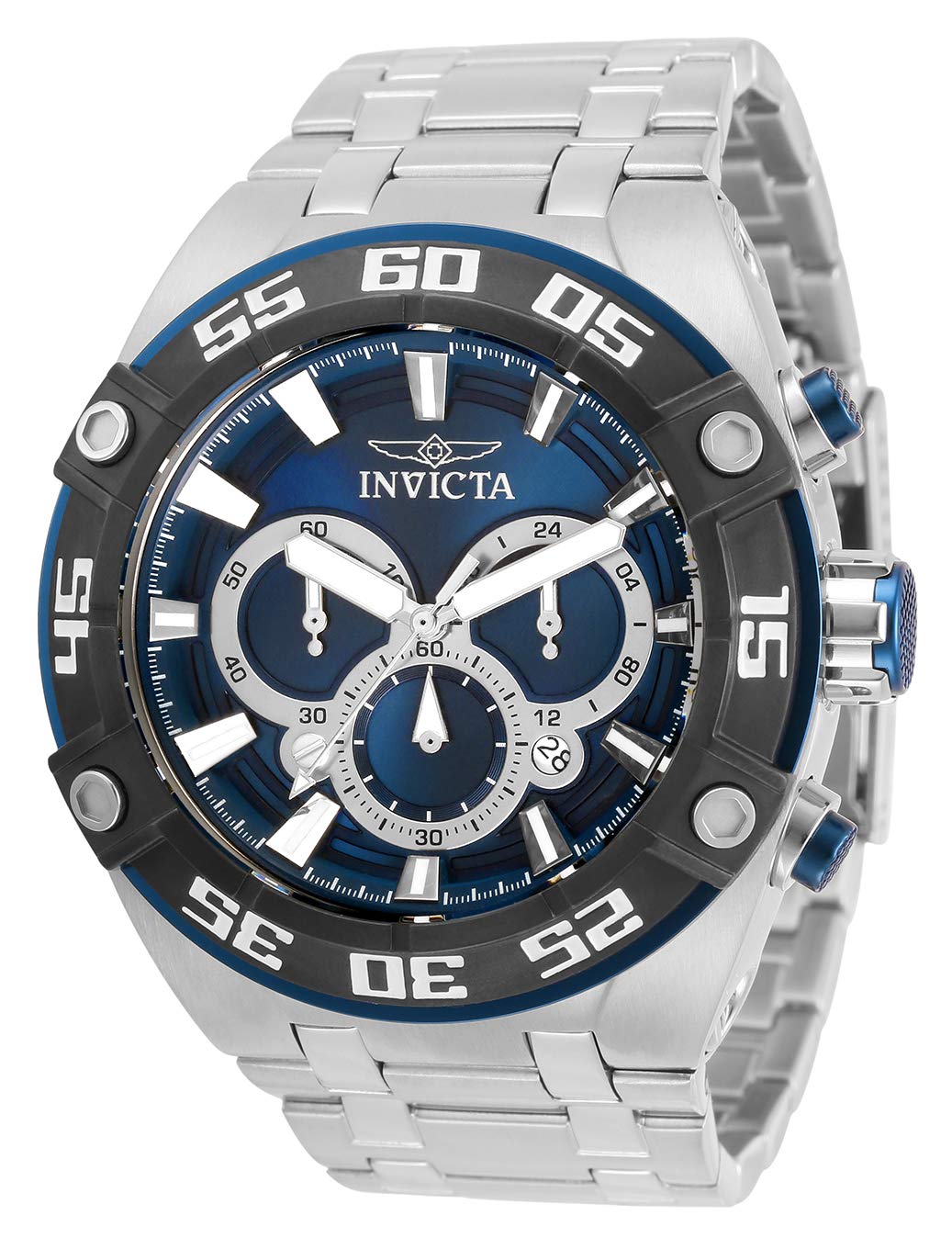Invicta Men's Coalition Forces Quartz Watch with Stainless Steel Strap, Silver, 30.5 (Model: 30652)