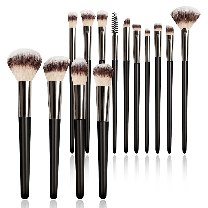 Kit de Pincéis de Maquiagem SOYOK com 14 Peças, para Viagem, Marrom