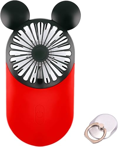 Miniatura 8 de LACOVIA - Lindo mini ventilador personal, portátil y portátil recargable por USB con hermosa luz LED, 3 velocidades ajustables, soporte para dedos,