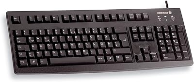 CHERRY G83-6105, Kabelgebundene Tastatur für Industrieanwendungen, Deutsches Layout (QWERTZ), Abriebfeste Tasten, Leicht zu Reinigen, Recyclingfähig, Schwarz