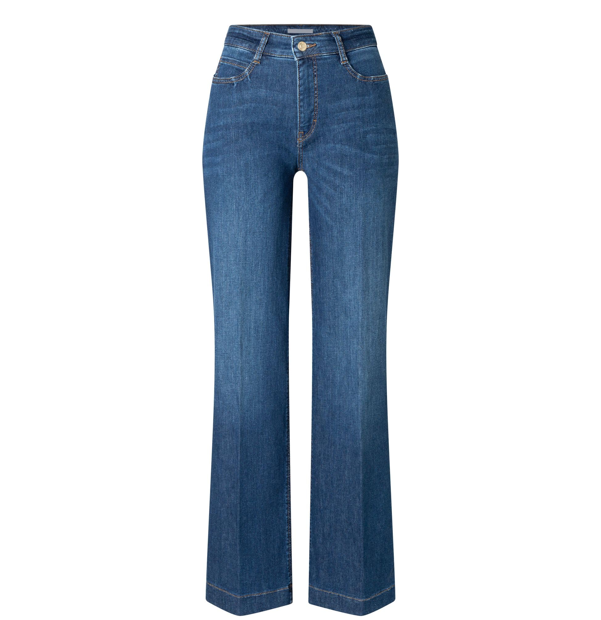 MAC Wide Leg Jeans Fashion-Blue mit Bügelfalte - D42 / L30