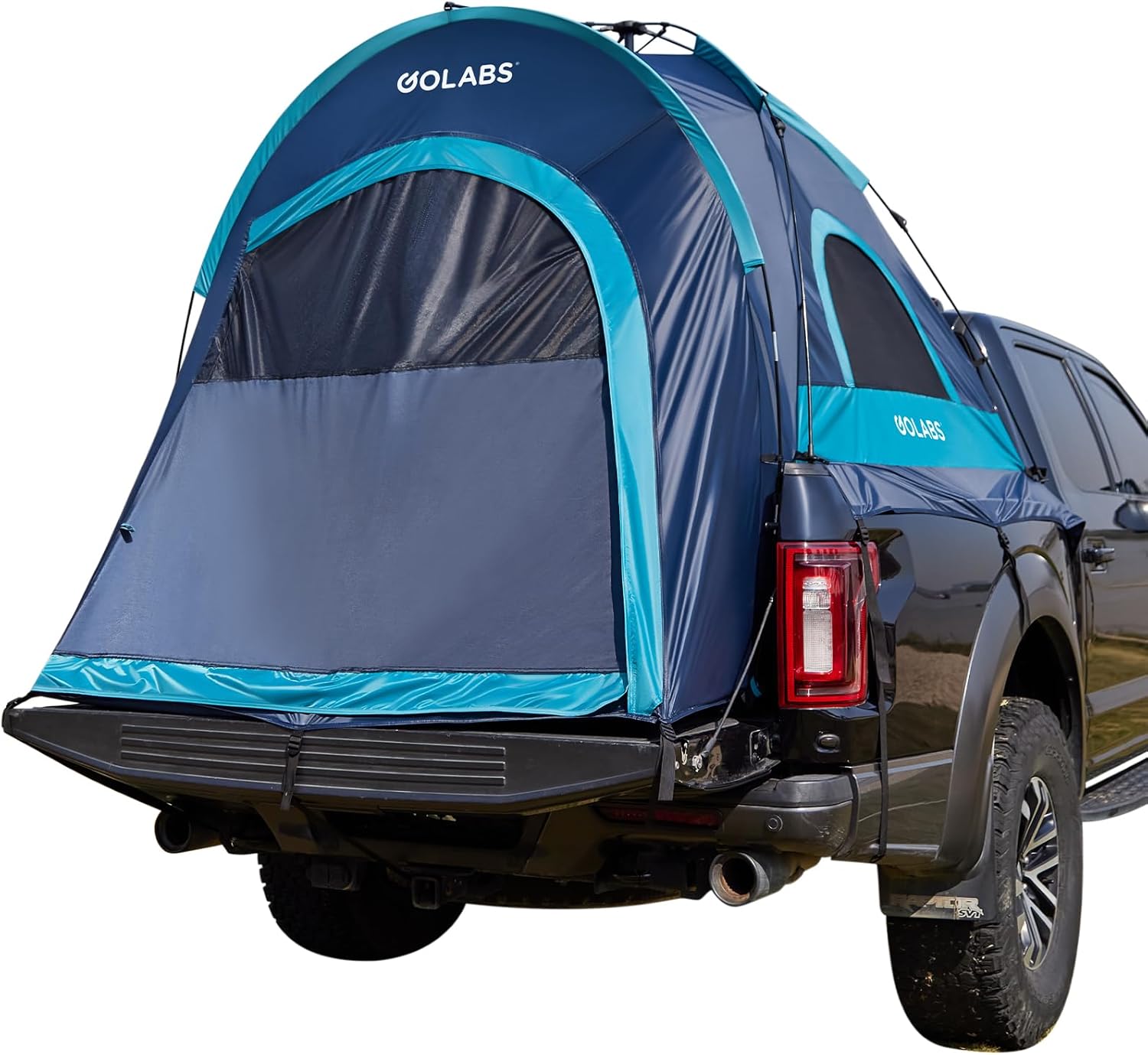 Golabs Truck Bed Tent for 5-6 Ft Bed, 8-Minute Easy Setup by Pre-Assembled Design, Waterproof PU2000mm, 2-Person Portable with Extra Rainfly Cover for Camping & Outdoor, Includes Storage Bag Blue