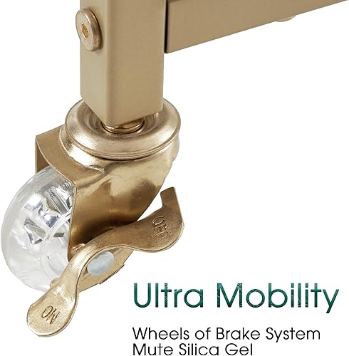 Miniatura 7 de ivinta Mesa auxiliar con rueda de cristal de silicona y marco de metal, mesa central de madera con compartimento de almacenamiento oculto y estante