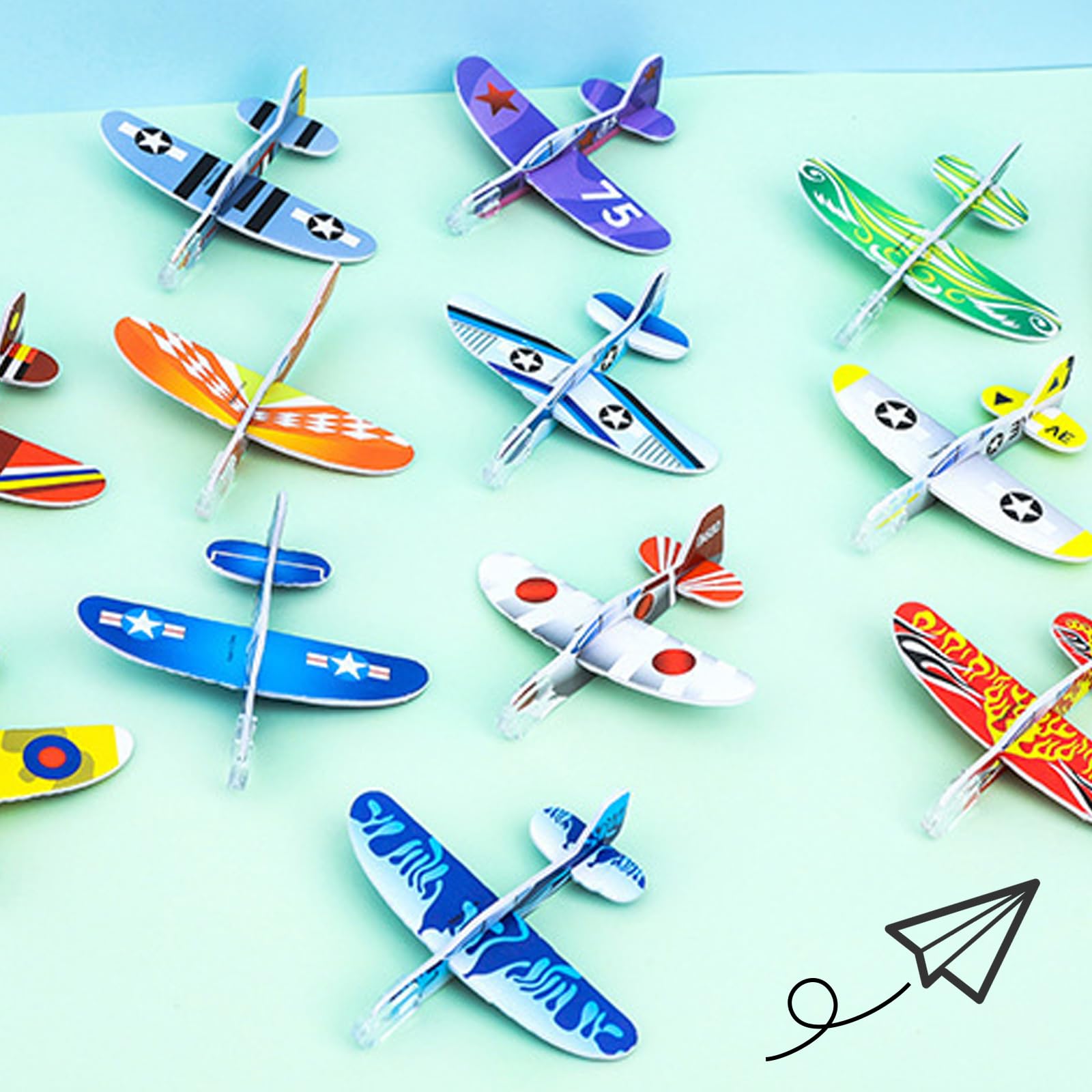 Guyode - Lot De 30 Avions En Mousse Légère - Emballés Individuellement - Modèles Variés - Cadeau Anniversaire Garçon Fille
