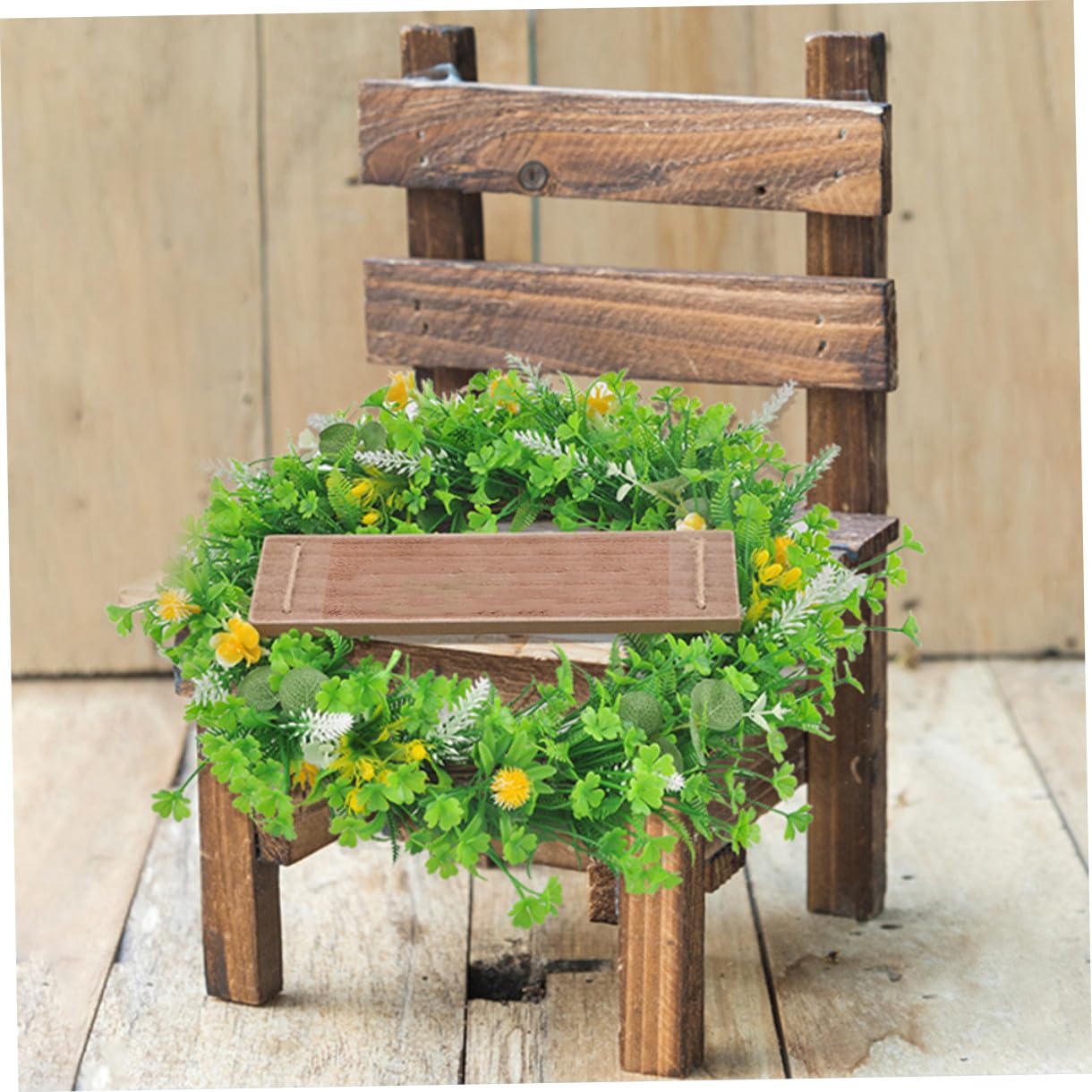 TOPBATHY Ghirlanda Primaverile A Foglie Con Fiori Finti Da Appendere Alla Porta D'ingresso