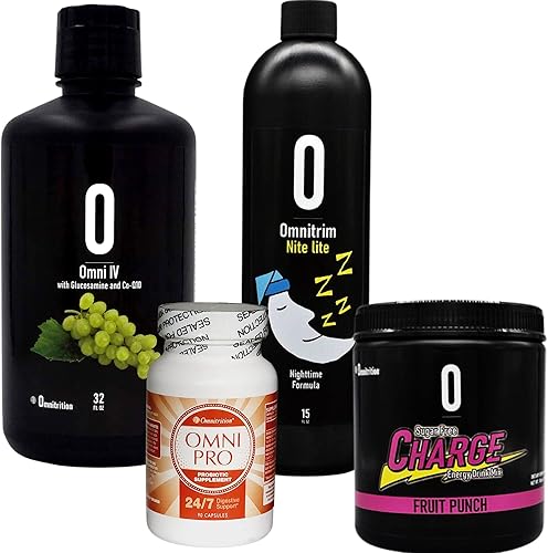 Paquete Omnitrition - The Core 4 (incluye botella de 32 onzas líquidas de vitamina líquida Omni IV con glucosamina, botella de 15 onzas líquidas de