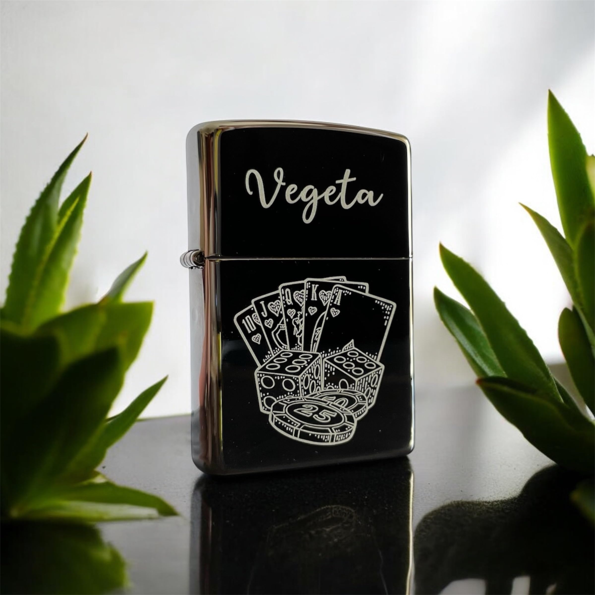 Regalo Grabado - Encendedor, Mechero Zippo Personalizado | Grabado con Texto o Dibujo Cumpleaños, Aniversario, Dia del Padre | Black Ice