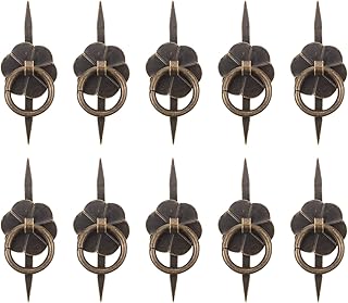SEWACC 10pcs Single Hole Pull Ring Circle Closet Handles Dresser Handle Knob Drawer Knobs Door Ring Handle Antique Cupboard Knobs Ring Door Handle Cabinet Handle Vintage Tea Set Iron