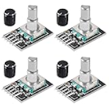 XIITIA 4pcs KY-040 Rotary Encoder Module 360 Degree Switch Encoders with Knobs Cap Brick Sensor Modules