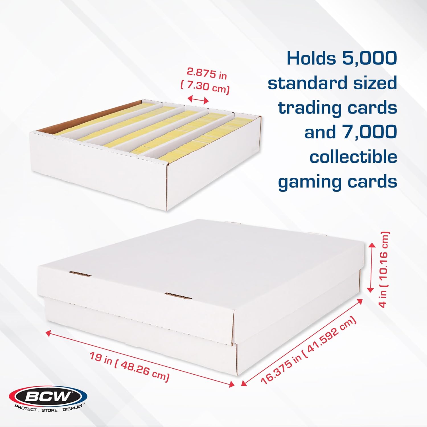 BCW Super Monster 5-Row Trading Card Storage Box, 2 Pack | Holds 5000 Standard Cards or 7000 Gaming Cards | Card Storage for Baseball, Basketball & Football