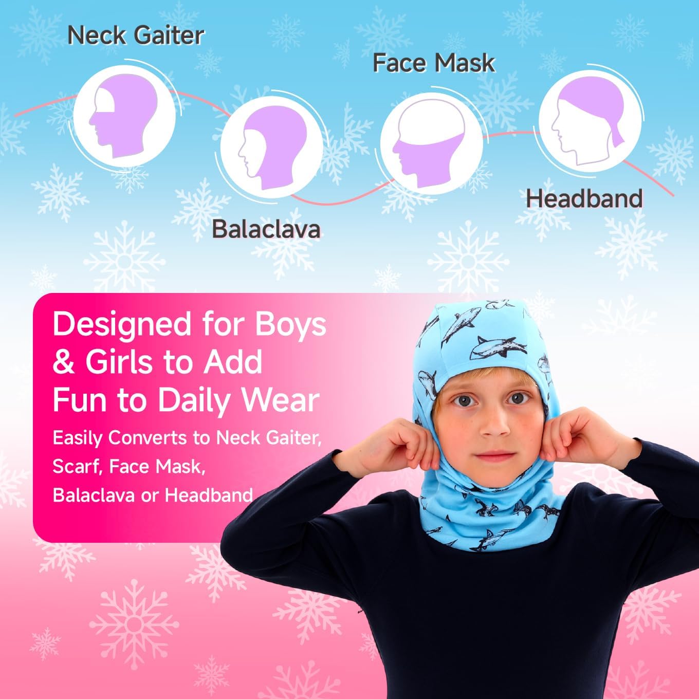Winter Kids Balaclava Face Mask Full Fleece Gaiter Ski Mask Neck Warmer for Cold Weather Windproof Face Cover for Boys Girls - Image 6