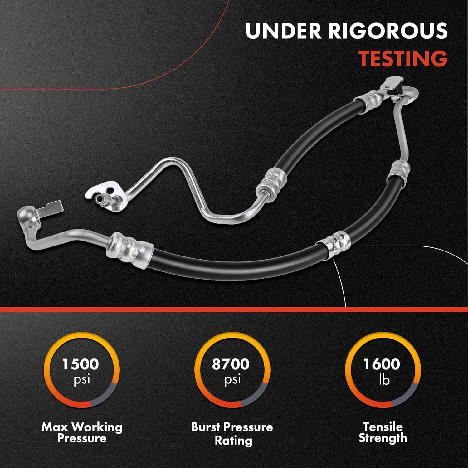 A-Premium Power Steering Hose Pressure Hose Line Assembly Compatible with Land Rover LR3 2005-2009 V8 4.4L Pump To Gear/Rack Pinion Replace# QEP500253