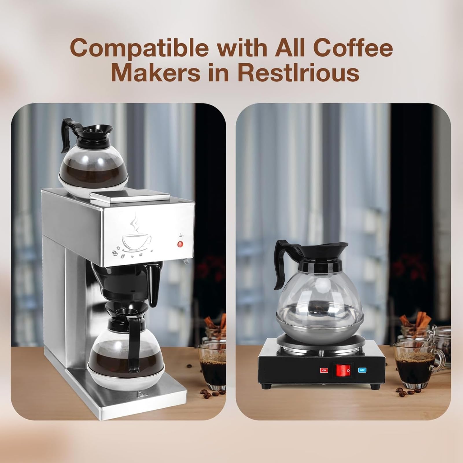 Caraffa In Vetro Per Caffè 1.2QT – Sostituto Universale Con Maniglia Comoda E Beccuccio Antigoccia Per Macchine Da Caffè E Fornelli
