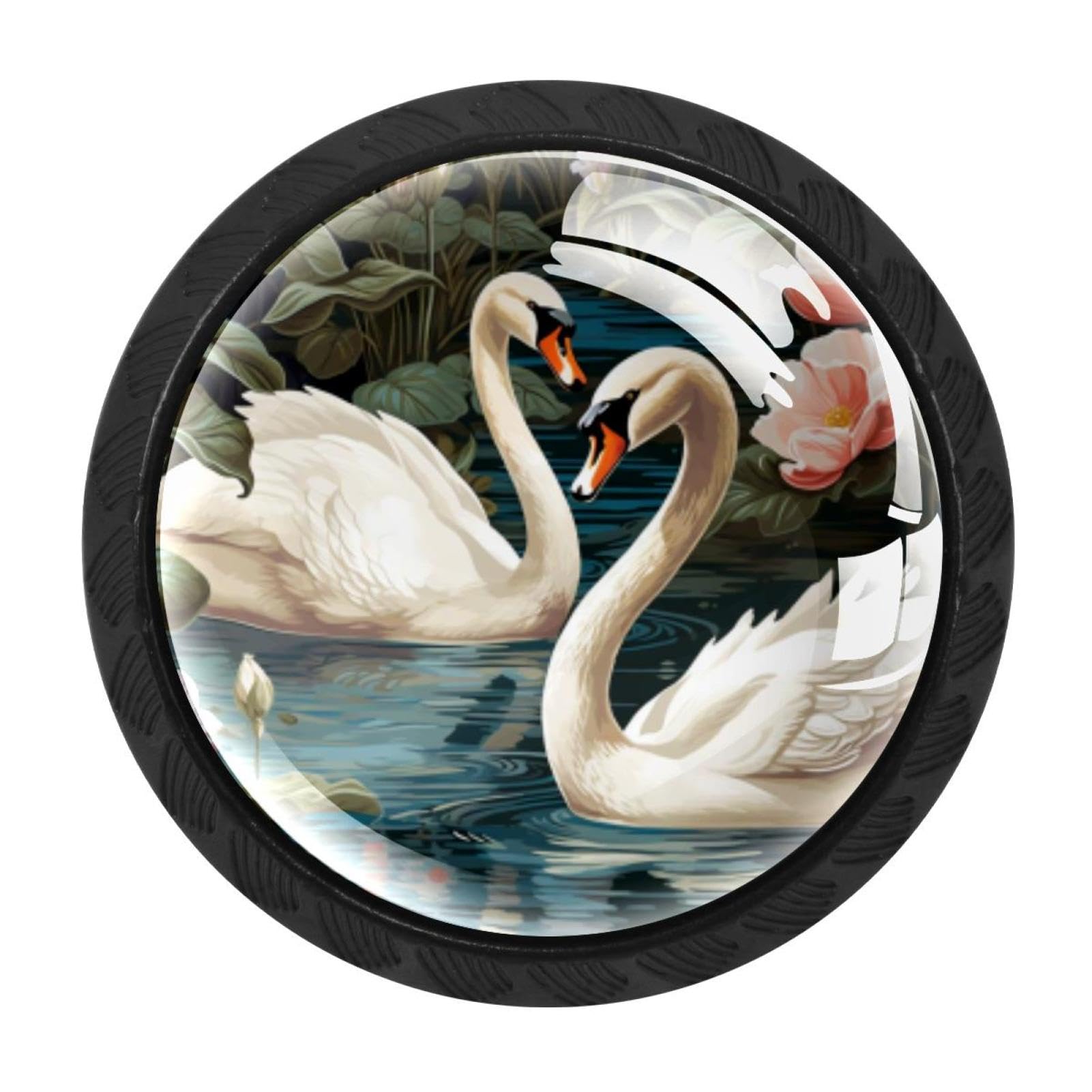 CHENZZZZ 4 Pieces Kitchen Cabinet Knobs Swan Drawer Knobs Dresser Knobs Drawer Pulls Door Knobs Dresser Drawer Handles Knobs for Dresser Drawers