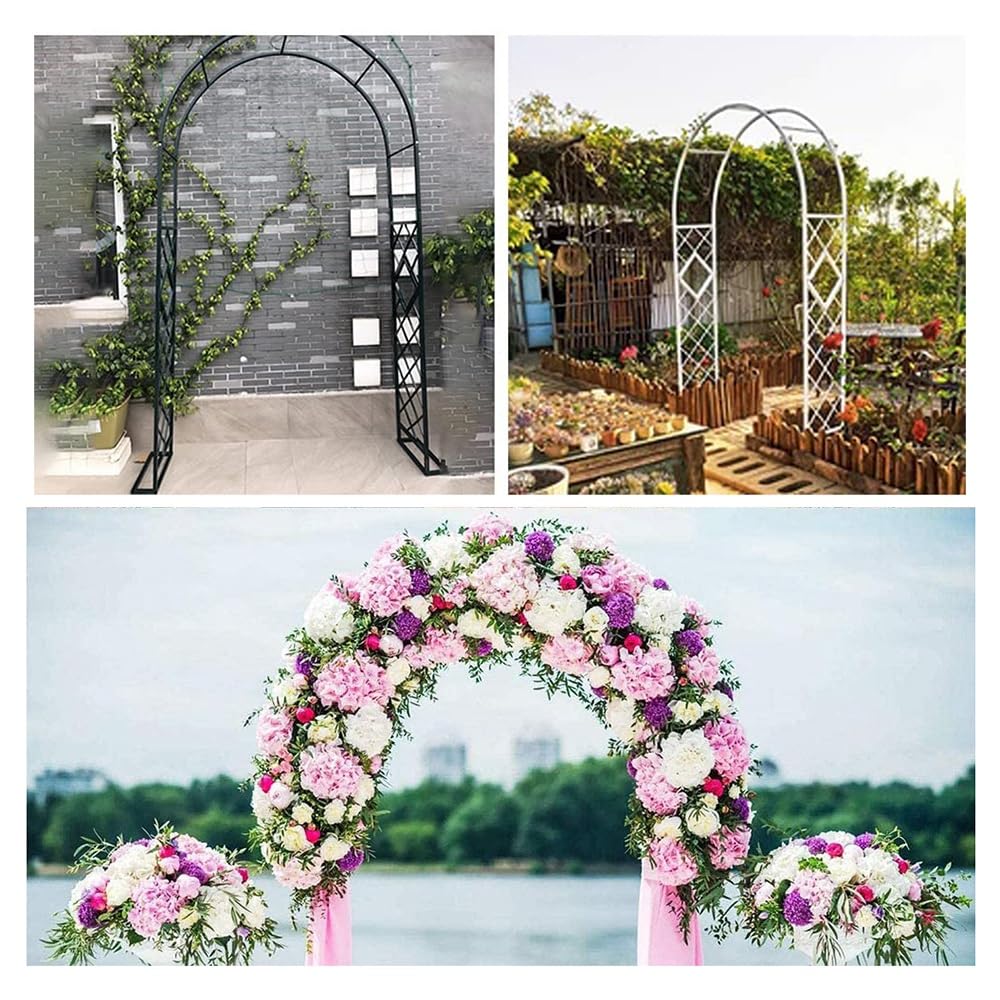 Arco da giardino galvanizzato resistente 180 280 cm di larghezza resistente alle intemperie graticcio autoportante per piante rampicanti colore verde perfetto per pergole da giardino e pergole