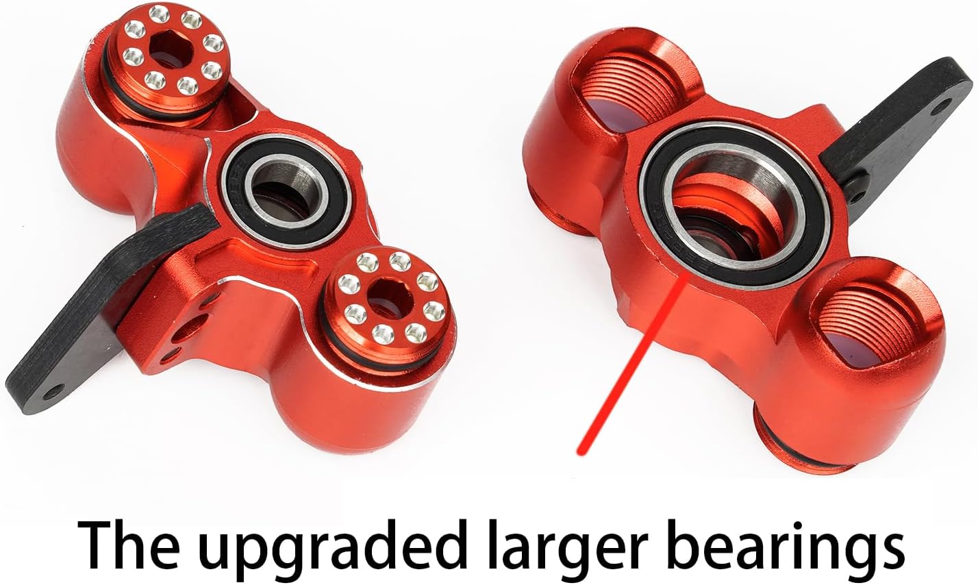 Aluminum Front Steering Knuckles Blocks for ARRMA 1/8 Mojave Talion TYHPON Infraction FIRETEAM Felony BLX 6S 1/7 4WD,Durable RC Car Caster Blocks C-Hubs w/Bearings,Hub Carriers Parts AR330187