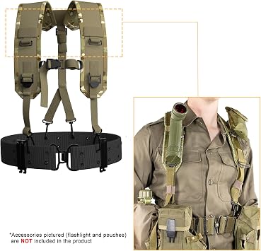 MT Military ALICE Yoke Shoulder Strap with Belt and Utility Army Butt Pack for Outdoor Backpack Multi-terrian