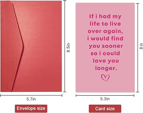 Miniatura 2 de SuperShunhu Tarjeta romántica para el día de San Valentín o esposo esposa, tarjeta de aniversario de poema Love You Longer, dulce tarjeta de