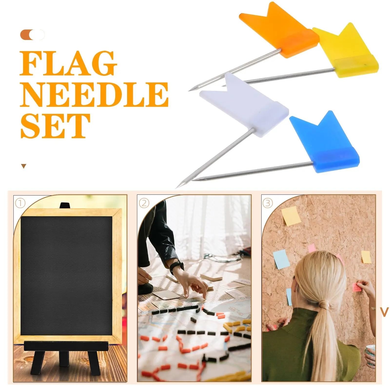 Pinnnadeln, 160 Stück, Kartenmarkierungen, Pinnnadeln, Flaggen, Reißzwecken, Pinnwände, bunt, for Büro, Studium, Reisen, weich, wandfreundlich, wiederverwendbar for Pinnwände, Karten, Poster