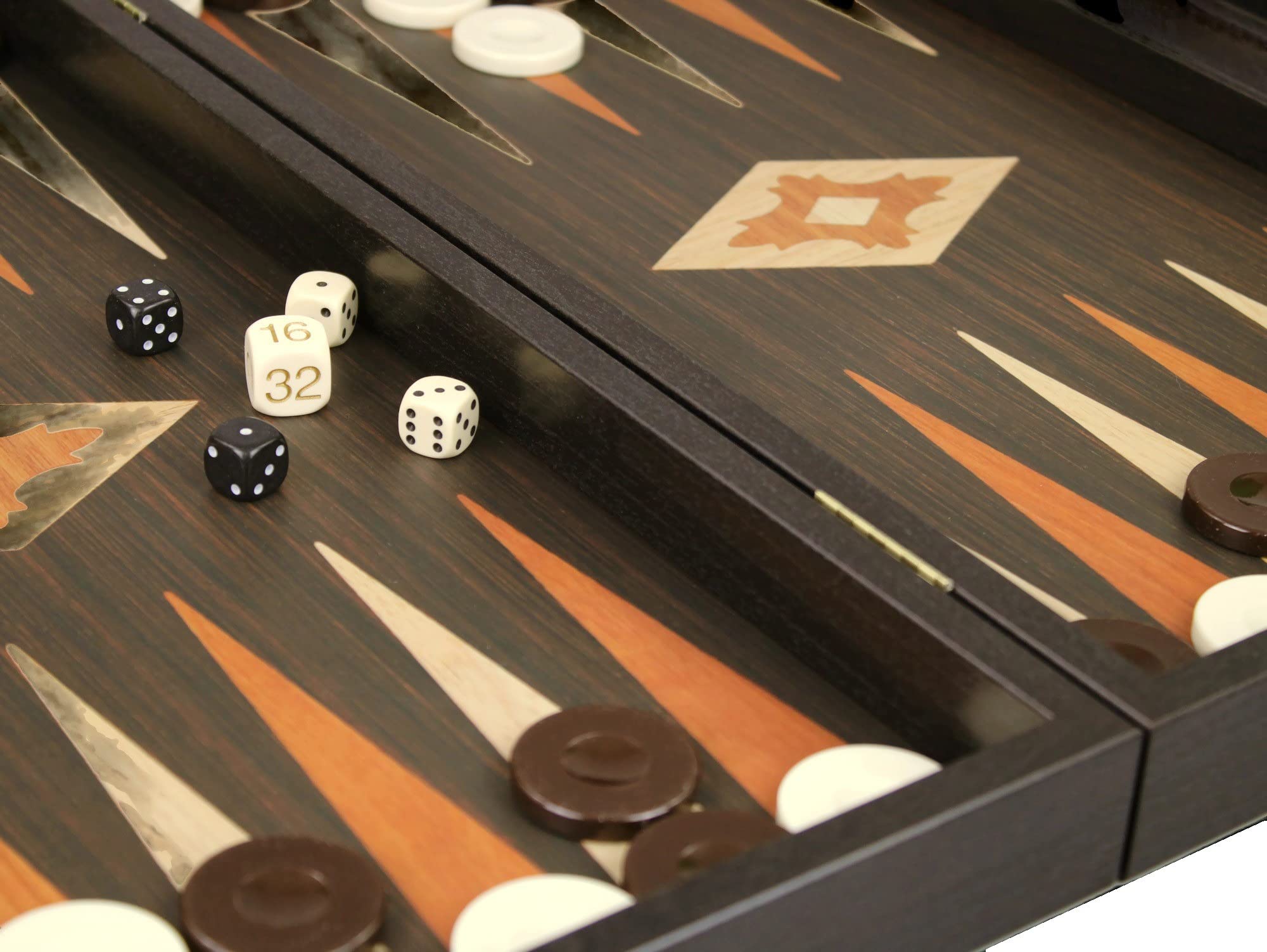 Manopoulos Backgammon Set Wengè & Rovere 23 pollici Rack di stoccaggio inclusi