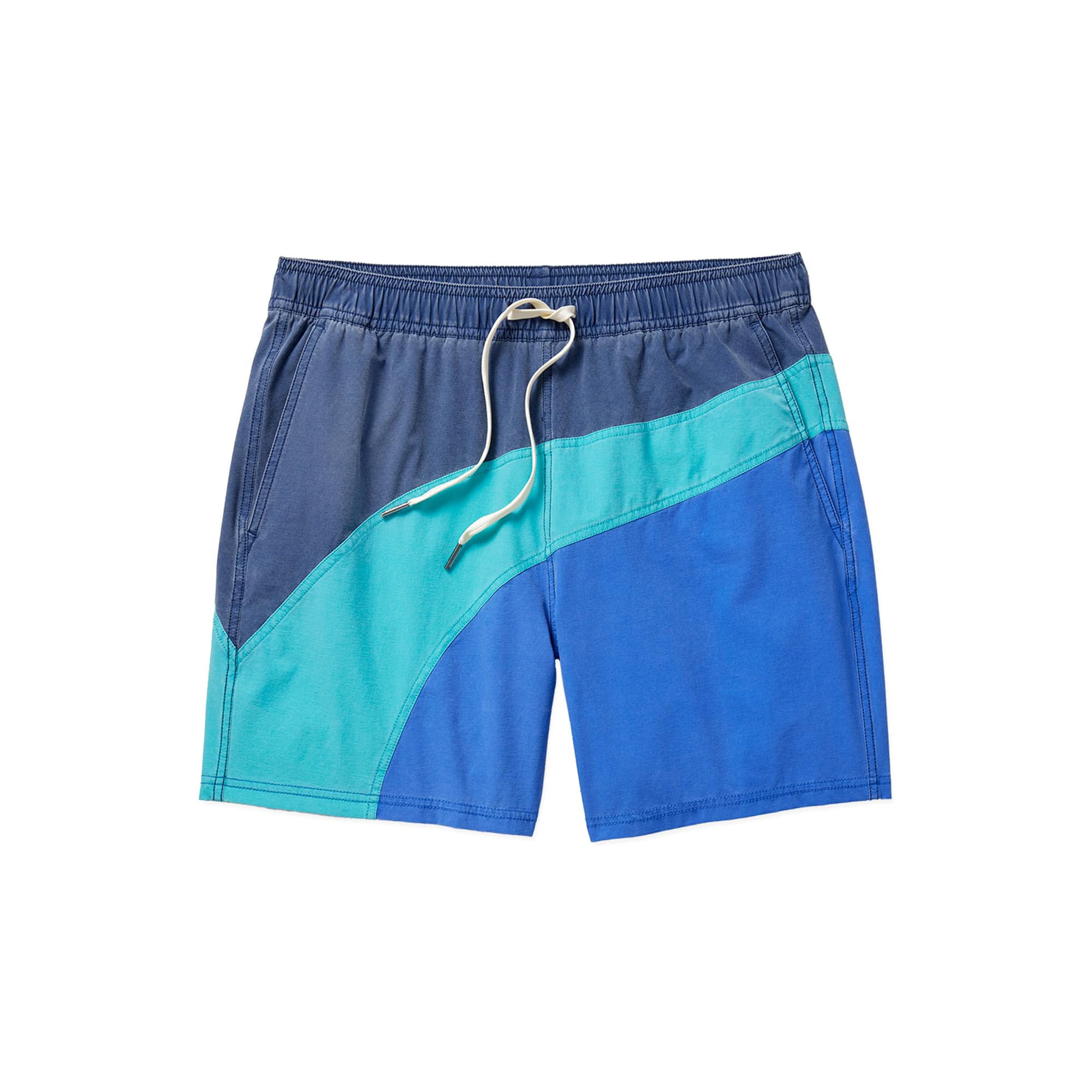 Fair Harbor Bungalow Trunk –– Men's Swim Suits with Liner, 5-inch Inseam –– Anti-Chafe, Relaxed-fit Swim Trunks, Blue, Large